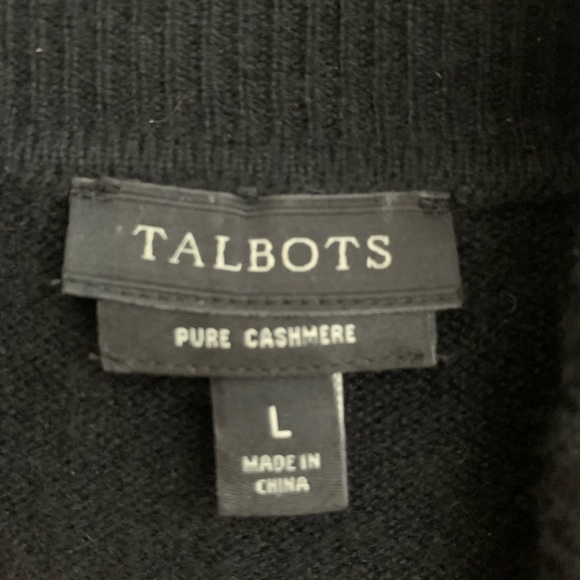 Talbots 100 Cashmere Classic Black Turtleneck Sweater - Picture 11 of 13